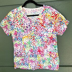 Colorful Scrub Top